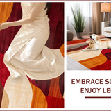 Ultra Soft Area Rug, Non Slip, Stain Resistant, Washable Area Rugs for Living Room, Bedroom, Abstract Earthy Tones Composition(Red)
