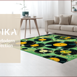 Ultra Soft Area Rug, Non Slip, Stain Resistant, Washable Area Rugs for Living Room, Bedroom, Retro Vinyl Record Entryway Non-Slip Doormat(Black)