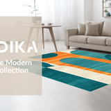 Ultra Soft Area Rug, Non Slip, Stain Resistant, Washable Area Rugs for Living Room, Bedroom, Sophisticated Linear Aesthetics(Orange)