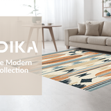 Ultra Soft Area Rug, Non Slip, Stain Resistant, Washable Area Rugs for Living Room, Bedroom, Rustic Beach Vibe Motif(Orange)