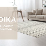 Ultra Soft Area Rug, Non Slip, Stain Resistant, Washable Area Rugs for Living Room, Bedroom, Sleek Linear Modern Texture(Black)