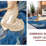Ultra Soft Area Rug, Non Slip, Stain Resistant, Washable Area Rugs for Living Room, Bedroom, Dynamic Symmetrical Pattern Accents(Blue)