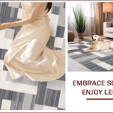 Ultra Soft Area Rug, Non Slip, Stain Resistant, Washable Area Rugs for Living Room, Bedroom, Chic Neutral Toned Linear Design(Gray)