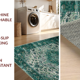 Lush Trellis Print Floor Accent(Blue)