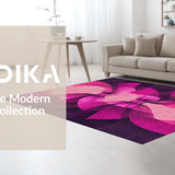 Ultra Soft Area Rug, Non Slip, Stain Resistant, Washable Area Rugs for Living Room, Bedroom, Coquette Bow Motif Rug with Curved Ribbon Edges and Sculpted Silhouette Design(Pink)