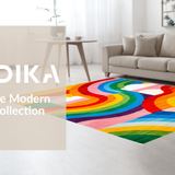 Colorful Contemporary Patterned Mat(Red)