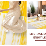 Ultra Soft Area Rug, Non Slip, Stain Resistant, Washable Area Rugs for Living Room, Bedroom, Vibrant Coastal Lattice Design(Yellow)