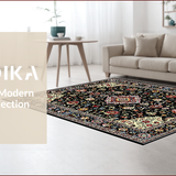 Ultra Soft Area Rug, Non Slip, Stain Resistant, Washable Area Rugs for Living Room, Bedroom, Luxurious Double Plush Aesthetic(Black)