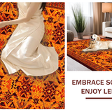 Ultra Soft Area Rug, Non Slip, Stain Resistant, Washable Area Rugs for Living Room, Bedroom, Contemporary Graphic Wildlife Art(Orange)