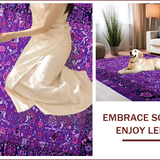 Ultra Soft Area Rug, Non Slip, Stain Resistant, Washable Area Rugs for Living Room, Bedroom, Rustic Floral Vintage Aesthetic(Purple)