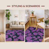 Ultra Soft Area Rug, Non Slip, Stain Resistant, Washable Area Rugs for Living Room, Bedroom, Sophisticated Abstract Color Palette(Purple)