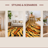 Ultra Soft Area Rug, Non Slip, Stain Resistant, Washable Area Rugs for Living Room, Bedroom, Faux Cowhide Animal Print(Orange)