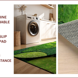 Ultra Soft Area Rug, Non Slip, Stain Resistant, Washable Area Rugs for Living Room, Bedroom, Plush High Pile World Circle(Green)