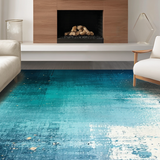 Ultra Soft Area Rug, Non Slip, Stain Resistant, Washable Area Rugs for Living Room, Bedroom, Abyss Gradient Rug, Seafoam Accent, Modern Distressed Print(Blue)