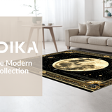 Ultra Soft Area Rug, Non Slip, Stain Resistant, Washable Area Rugs for Living Room, Bedroom, Artful Distressed Medallion Style(Gold)