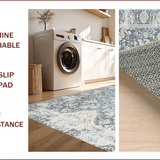Ultra Soft Area Rug, Non Slip, Stain Resistant, Washable Area Rugs for Living Room, Bedroom, Elegant Natural Gray Damask Motif(Gray)