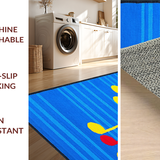 Ultra Soft Area Rug, Non Slip, Stain Resistant, Washable Area Rugs for Living Room, Bedroom, Energetic Melody Inspired Aesthetic(Blue)