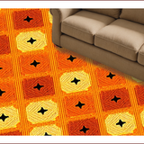 Ultra Soft Area Rug, Non Slip, Stain Resistant, Washable Area Rugs for Living Room, Bedroom, 70s Orange Abstract Living Room Non-Slip Rug(Orange)