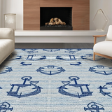 Ultra Soft Area Rug, Non Slip, Stain Resistant, Washable Area Rugs for Living Room, Bedroom, Rustic Blue Coastal Charm(Blue)
