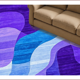 Ultra Soft Area Rug, Non Slip, Stain Resistant, Washable Area Rugs for Living Room, Bedroom, Vibrant Abstract Swirl Motif(Purple)