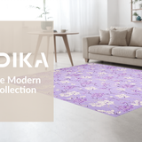 Ultra Soft Area Rug, Non Slip, Stain Resistant, Washable Area Rugs for Living Room, Bedroom, Vibrant Cozy Fuzzy Round Aesthetic(Purple)