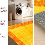 Ultra Soft Area Rug, Non Slip, Stain Resistant, Washable Area Rugs for Living Room, Bedroom, Vibrant Tie-Dyed Artful Aesthetic(Orange)