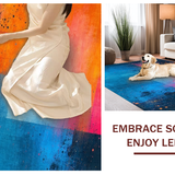Ultra Soft Area Rug, Non Slip, Stain Resistant, Washable Area Rugs for Living Room, Bedroom, Contemporary Color Splash Design(Orange)