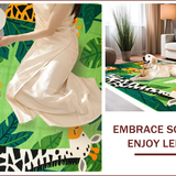Ultra Soft Area Rug, Non Slip, Stain Resistant, Washable Area Rugs for Living Room, Bedroom, Charming Jungle Animal Aesthetic(Green)