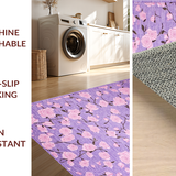 Ultra Soft Area Rug, Non Slip, Stain Resistant, Washable Area Rugs for Living Room, Bedroom, Youthful Elegant Bloom Pattern(Purple)