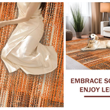 Ultra Soft Area Rug, Non Slip, Stain Resistant, Washable Area Rugs for Living Room, Bedroom, Artisanal Diamond Pattern Inspiration(Orange)
