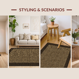 Ultra Soft Area Rug, Non Slip, Stain Resistant, Washable Area Rugs for Living Room, Bedroom, Artistic Earthy Toned Print(Brown)