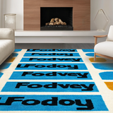 Chic Monochrome Quirky Text Design(Blue)