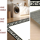 Contemporary Textured Greek Key Layout(Ivory)