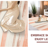 Ultra Soft Area Rug, Non Slip, Stain Resistant, Washable Area Rugs for Living Room, Bedroom, Vintage Inspired Striped Charm(Orange)