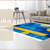 Ultra Soft Area Rug, Non Slip, Stain Resistant, Washable Area Rugs for Living Room, Bedroom, Elegant Minimalist Patterned Delight(Blue)