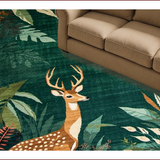 Ultra Soft Area Rug, Non Slip, Stain Resistant, Washable Area Rugs for Living Room, Bedroom, Abstract Earthy Animal Motif(Green)
