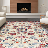 Ultra Soft Area Rug, Non Slip, Stain Resistant, Washable Area Rugs for Living Room, Bedroom, Artful Muted Floral Composition(Beige)