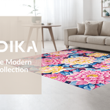 Ultra Soft Area Rug, Non Slip, Stain Resistant, Washable Area Rugs for Living Room, Bedroom, Playful Modern Petal Arrangement(Pink)