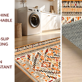 Ultra Soft Area Rug, Non Slip, Stain Resistant, Washable Area Rugs for Living Room, Bedroom, Sophisticated Geometric Braided Accent(Orange)