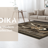 Ultra Soft Area Rug, Non Slip, Stain Resistant, Washable Area Rugs for Living Room, Bedroom, Modern Rustic Blend of Textures(Brown)