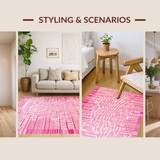 Ultra Soft Area Rug, Non Slip, Stain Resistant, Washable Area Rugs for Living Room, Bedroom, Stylish Contemporary Animal Print(Pink)
