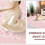 Ultra Soft Area Rug, Non Slip, Stain Resistant, Washable Area Rugs for Living Room, Bedroom, Charming Pastel Bow Aesthetic(Pink)