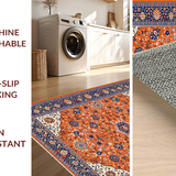 Ultra Soft Area Rug, Non Slip, Stain Resistant, Washable Area Rugs for Living Room, Bedroom, Chic Soft Color Palette Inspiration(Orange)