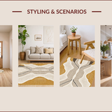 Ultra Soft Area Rug, Non Slip, Stain Resistant, Washable Area Rugs for Living Room, Bedroom, Ultra-Thin Modern Print(Beige)