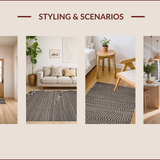 Ultra Soft Area Rug, Non Slip, Stain Resistant, Washable Area Rugs for Living Room, Bedroom, Timeless Primitive Country Charm(Black)