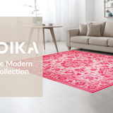 Ultra Soft Area Rug, Non Slip, Stain Resistant, Washable Area Rugs for Living Room, Bedroom, Modern Playful Pink Petal Design(Pink)