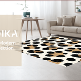 Ultra Soft Area Rug, Non Slip, Stain Resistant, Washable Area Rugs for Living Room, Bedroom, Black Ivory Animal Print Hallway Runner Rug(Beige)