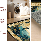 Ultra Soft Area Rug, Non Slip, Stain Resistant, Washable Area Rugs for Living Room, Bedroom, Whimsical Soft Tones Floor Mat(Gold)