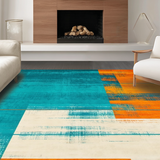 Ultra Soft Area Rug, Non Slip, Stain Resistant, Washable Area Rugs for Living Room, Bedroom, Luxurious Low Pile Artistic Print(Blue)