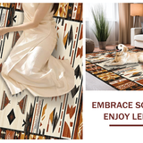 Ultra Soft Area Rug, Non Slip, Stain Resistant, Washable Area Rugs for Living Room, Bedroom, Vibrant Abstract Symmetrical Composition(Brown)